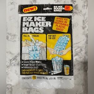 EZ POR Ice Maker Bags Ice Cubes 10 Plastic Bags 14.5” X 6.5” Vintage